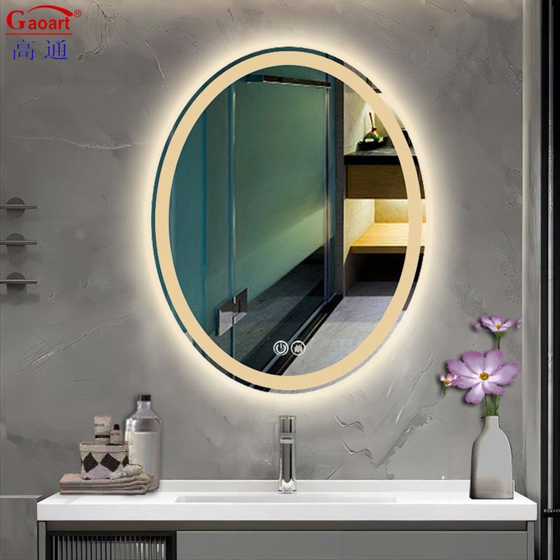 Diseño Moderno Vanidad Oval Gran Baño Redondo retroiluminado Smart Led Light Up Baño Espejo Para Baño