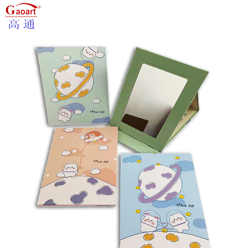 Papel revestido y espejo de vidrio La combinación ideal para un lindo espejo plegable de maquillaje