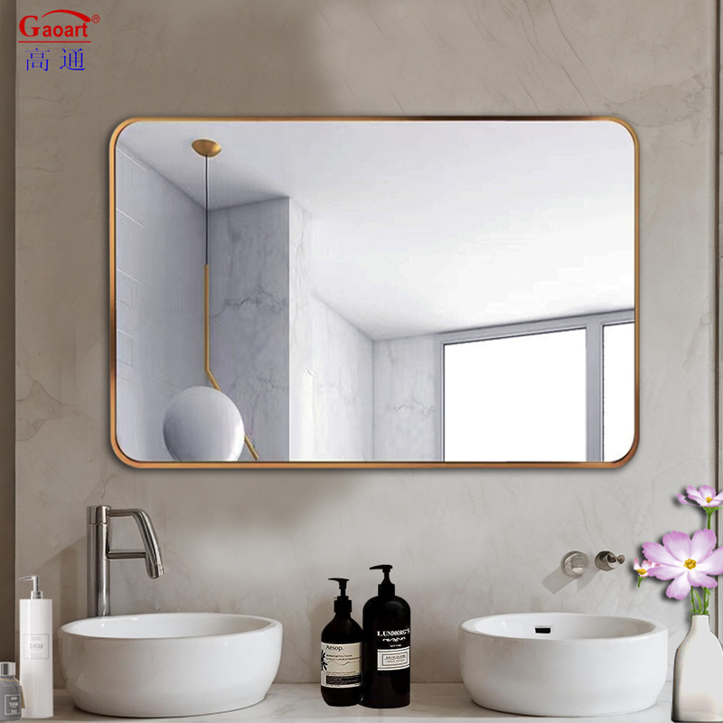 Home Wineshop Baño Espejo de pared con marco negro moderno y pegatina de vidrio colgante