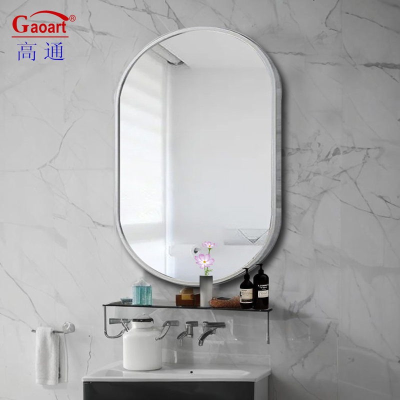 Espejo colgante de oro enmarcado baño en vidrio Art Deco estilo de diseño Espejos de baño