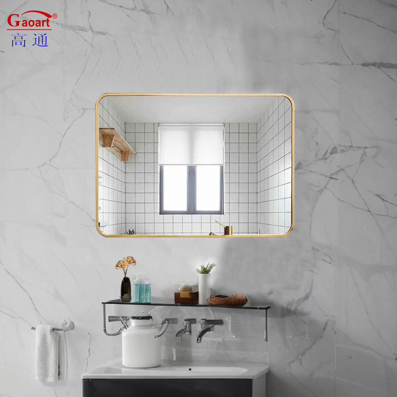 Decoración de pared de arte colgante moderno Espejo de marco de aluminio para decoración de baño todos los días