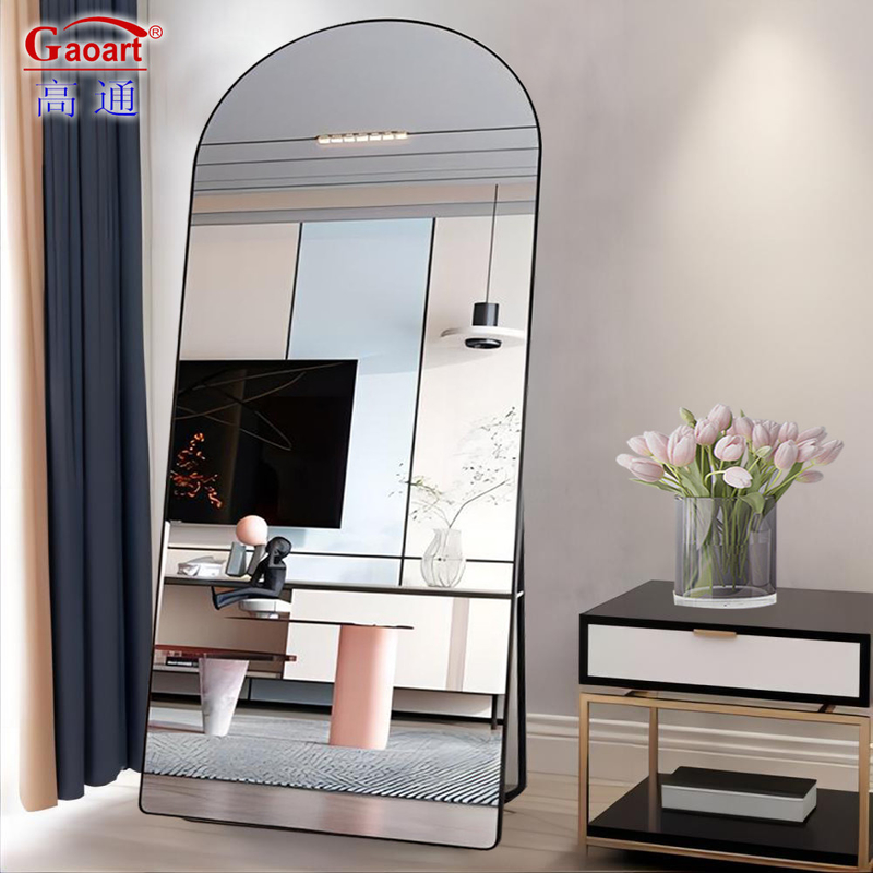 Salón de cuerpo de longitud completa Espejo de pegatina de pie para el salón en el baño Decoración de la pared