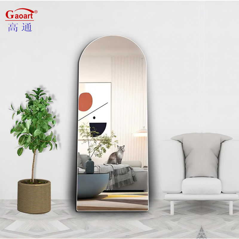 Diseño contemporáneo de aluminio de aleación de marco de pared de pie de baño espejo para el hogar