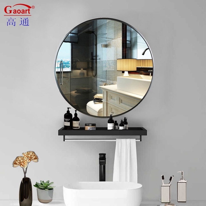 Espejo de pared de estilo oval de baño con ganchos Gran vidrio de plata Decoración del hogar