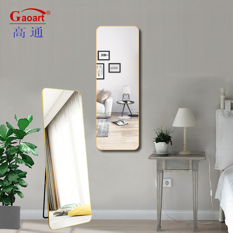 Salón de baño de cuadrados dorados Espejo colgante de la pared para dormitorio grande Salón de estar Salón de peluquería