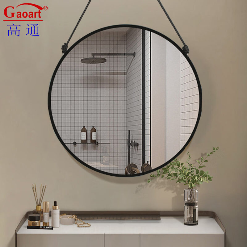 Decoración de la casa redonda Espejo de marco de plástico para el baño Decorativo estilo antiguo vintage